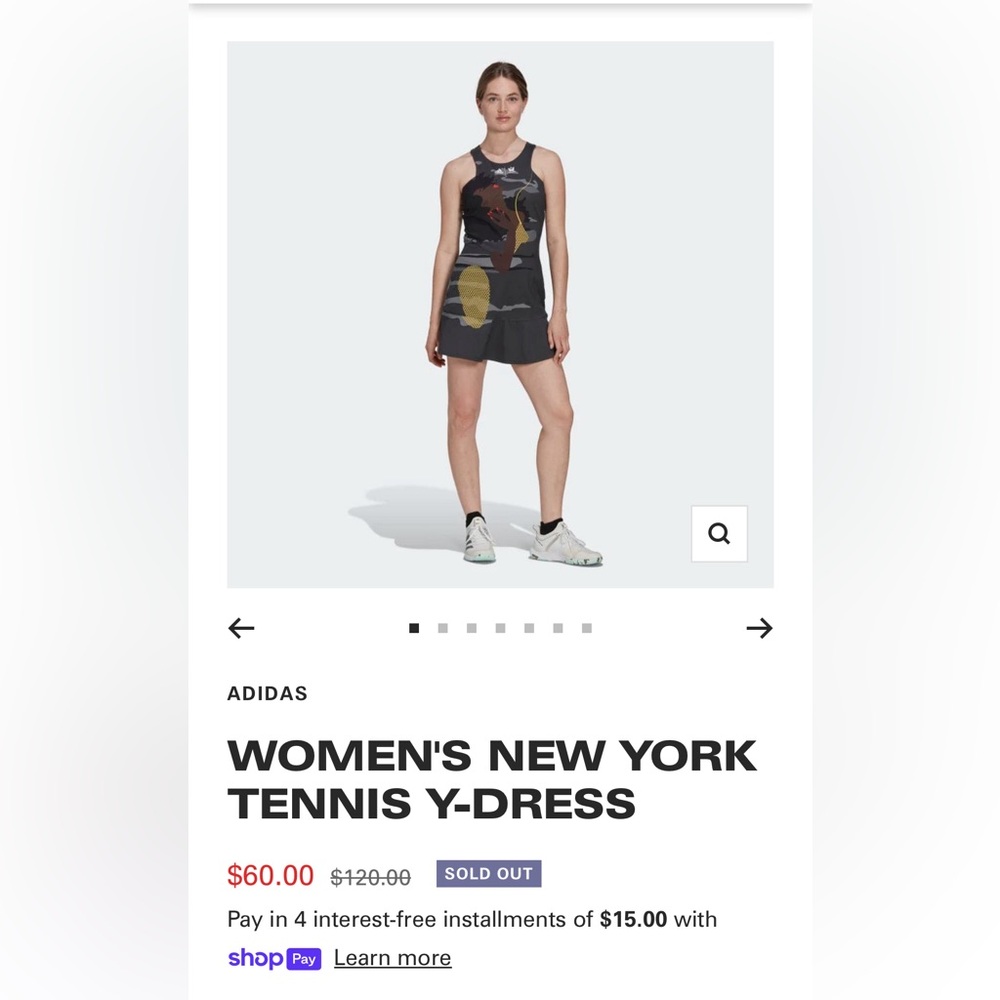 ADIDAS WOMEN'S NEW YORK TENNIS Y-DRESS SZ Medium - Picture 5 of 16